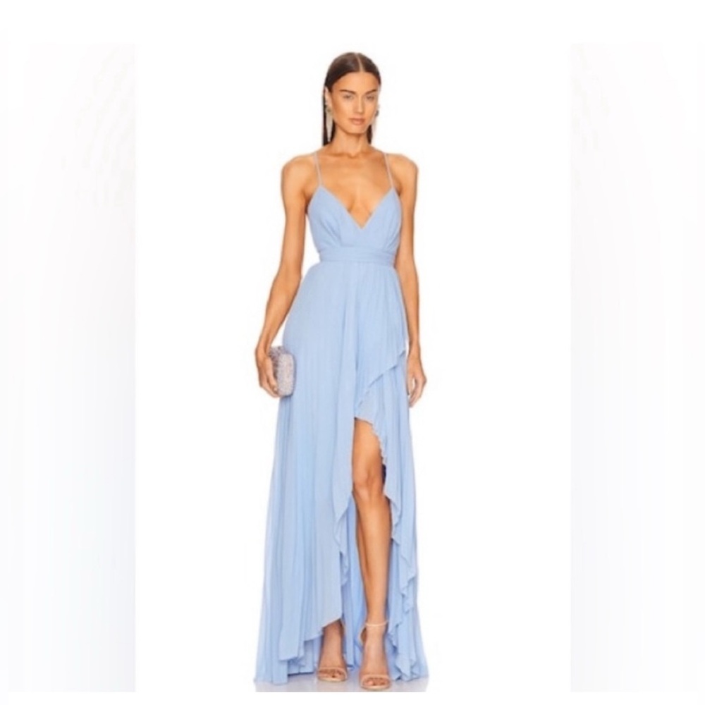 Michael Costello x REVOLVE Ale Gown Maxi long dress in baby blue size XS NEW